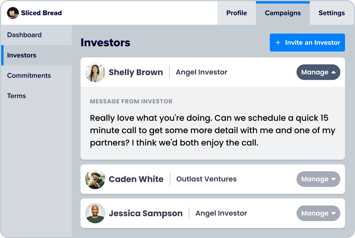 Manage Investor Interest